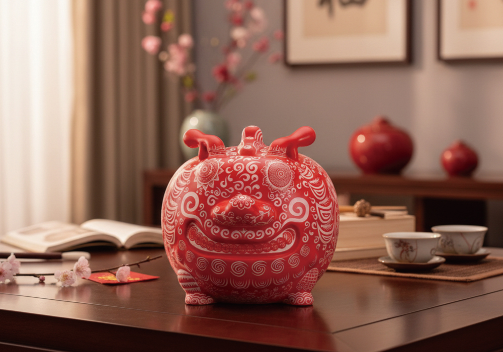 洪易 圓龍-紅囍龍