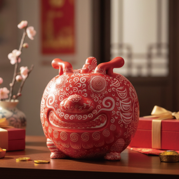 洪易 圓龍-紅囍龍